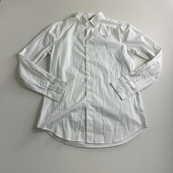 Tesla Motors Authentic Long‎ Sleeve Button Down Shirt Adult Men's Size M White - Picture 1 of 8